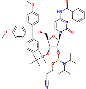 (image for) MC082505 3'-O-TBDMS-5'-O-DMT-N4-Bz-rC CED phosphoramidite